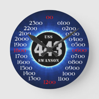 USS Swanson (DD-443) Runde Wanduhr