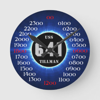 USS Tillman (DD-641) Runde Wanduhr