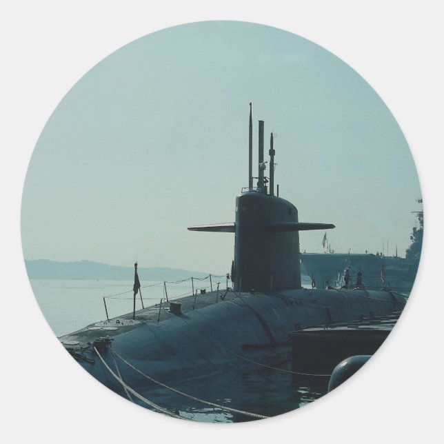 USS Ulysses Grant" U-Boot-Rakete Runder Aufkleber (Vorderseite)