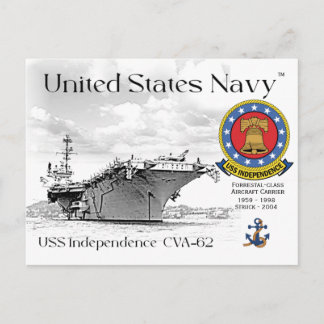 USS UNABHÄNGIGKEIT CVA-62 CARRIER Postcard Postkarte