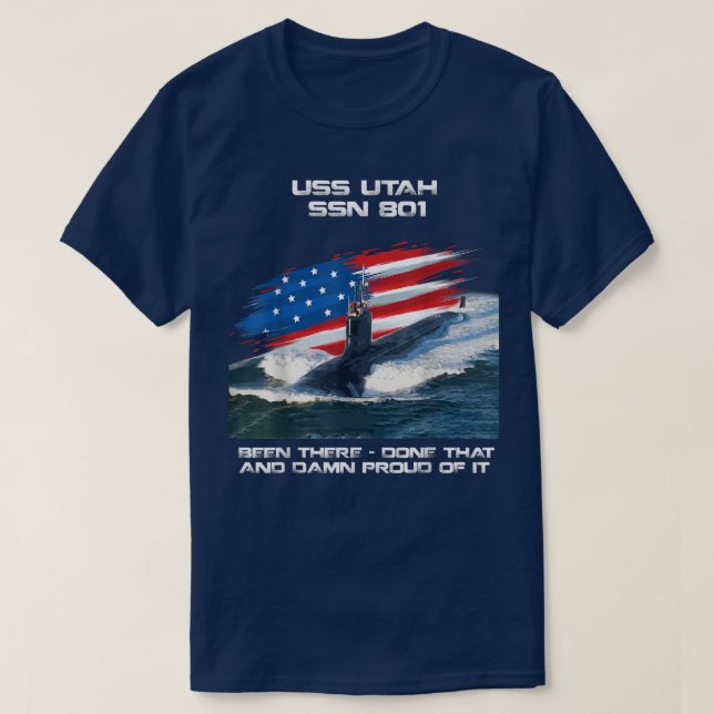 USS Utah SSN801 American Flag U-Boot Veteran Xm T-Shirt (Design vorne)
