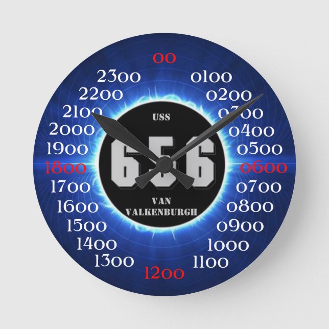 USS Van Valkenburgh (DD-656) Runde Wanduhr (Vorderseite)