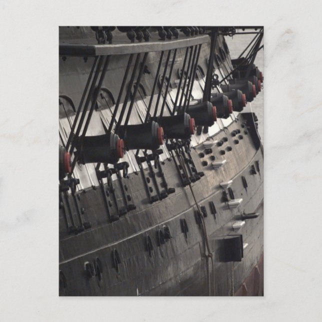 USS Verfassungs-Starboard Cannons Postkarte (Vorderseite)