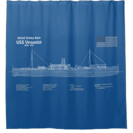 USS Vesuvius - Schiffs-Blueprint-Pläne ABD Duschvorhang