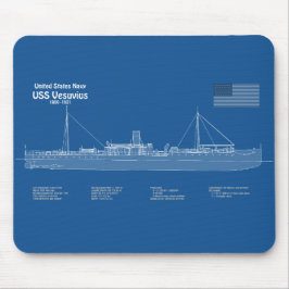 USS Vesuvius - Schiffs-Blueprint-Pläne ABD Mousepad