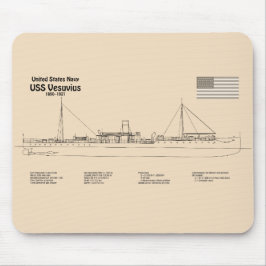 USS Vesuvius - Schiffs-Blueprint-Pläne SD Mousepad