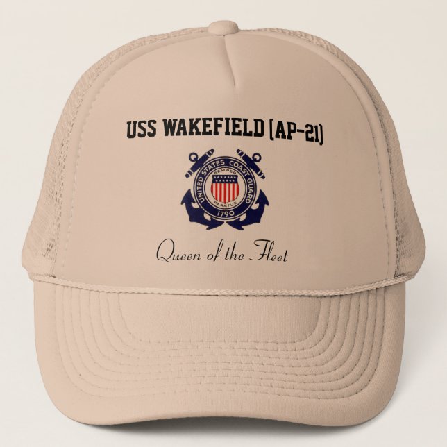 USS WAKEFIELD (AP-21) "Königin der Flotte" Truckerkappe (Vorderseite)