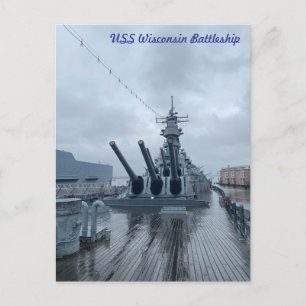 USS Wisconsin Battlesship Postkarte