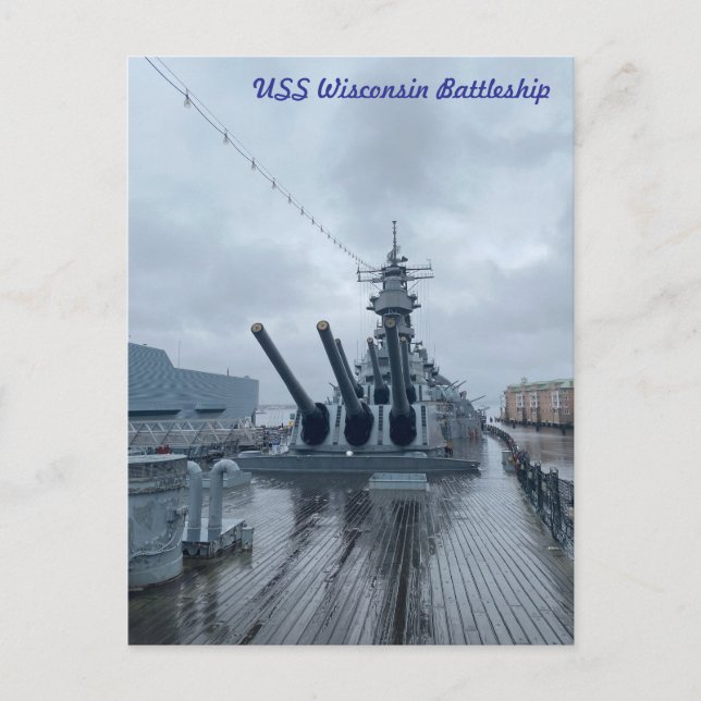 USS Wisconsin Battlesship Postkarte (Vorderseite)
