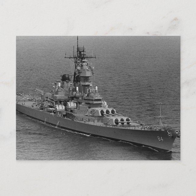 USS Wisconsin (BB-64) Postkarte (Vorderseite)