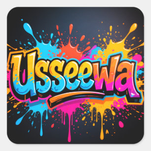 Usseewa – Surrealer Sonic-Energie-Konzept Quadratischer Aufkleber