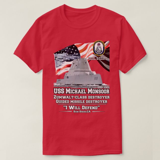 USSMonsoor ZumwaltClass Destroyer T-Shirt (Design vorne)