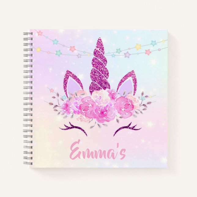Ustom Unicorn Sketchbook for Kids  Notizbuch (Vorderseite)