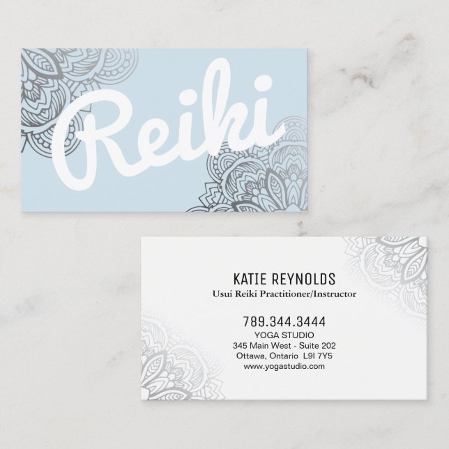 Usui Reiki Praktiker-/Lehrer-Visitenkarte Visitenkarte (Vorne/Hinten)