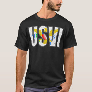 Usvi Flag Proud United Staaten Jungfrau Islands Ro T-Shirt