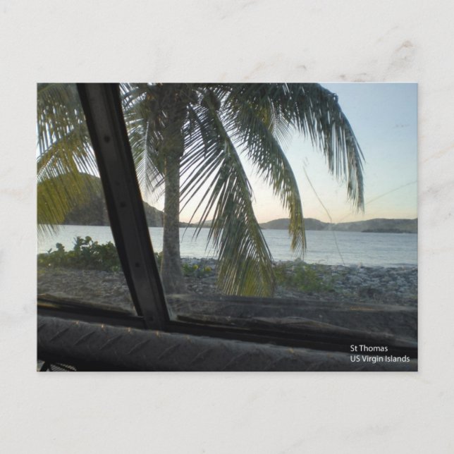 USVI St Thomas von einem verschlagenen Jeep Postkarte (Vorderseite)