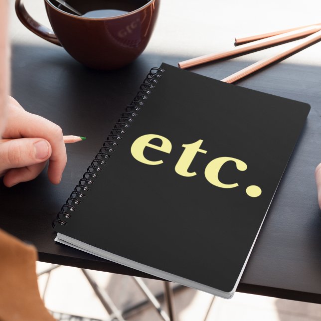 usw. Moderne schwarz-gelbe Typografie Notizbuch (Von Creator hochgeladen)