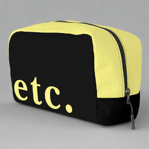 usw. Stilvolle Black & Yellow Bold Typografy Trave Waschbeutel