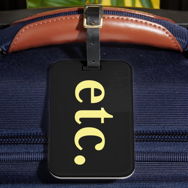 usw. Trendy Black & Yellow Bold Typografy Travel Gepäckanhänger (Vorderseite Insitu 2)