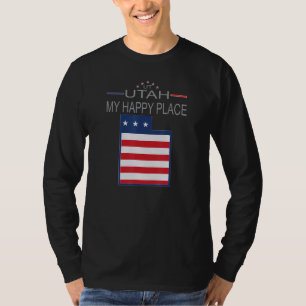 UT Utah Mein glücklicher Ort USA Staaten Flagge K T-Shirt