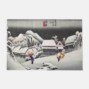Utagawa Hiroshige - Abend Snow bei Kanbara Fußmatte