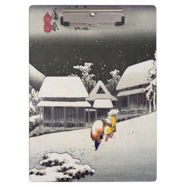 Utagawa Hiroshige - Abend Snow bei Kanbara Klemmbrett