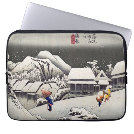 Utagawa Hiroshige - Abend Snow bei Kanbara Laptopschutzhülle