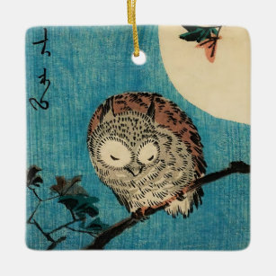 Utagawa Hiroshige - Horned Owl on Maple Branch Keramikornament