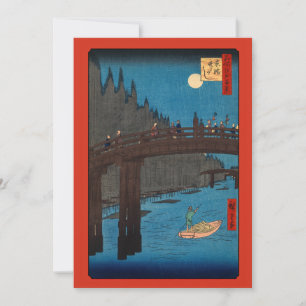 Utagawa Hiroshige - Kyoto Bridge by Moonlight Dankeskarte