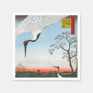 Utagawa Hiroshige - Minowa, Kanasugi, Mikawashima Serviette