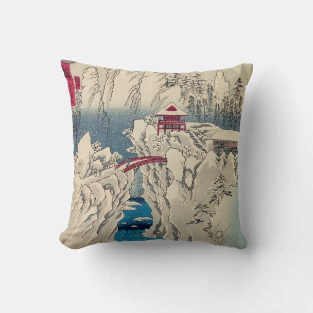 Utagawa Hiroshige - Schnee auf dem Berg Haruna Kissen (Vorderseite)