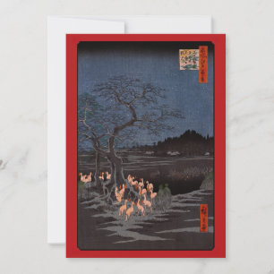 Utagawa Hiroshige - Silvester Foxfire Dankeskarte
