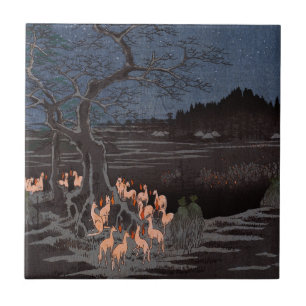 Utagawa Hiroshige - Silvester Foxfire Fliese