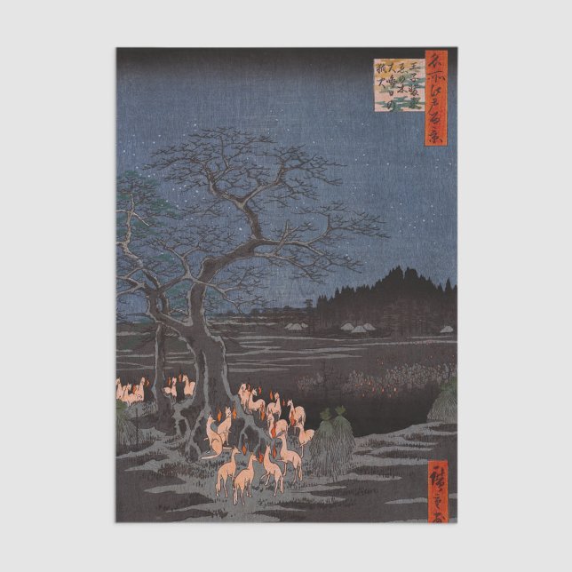 Utagawa Hiroshige - Silvester Foxfire Seidenpapier (Von Creator hochgeladen)