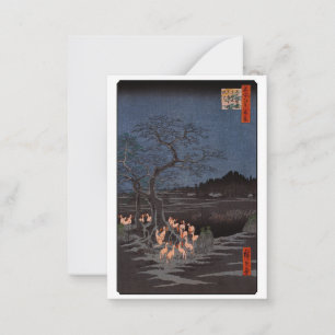 Utagawa Hiroshige - Silvester Fuchsfeuer Mitteilungskarte