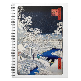 Utagawa Hiroshige - Trommelbrücke bei Meguro Notizblock