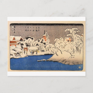 Utagawa Kuniyoshi - Schnee bei Senso-j Postkarte