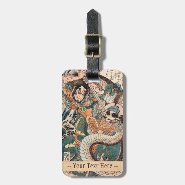 Utagawa Kuniyoshi suikoden kämpfende Gepäckanhänger (Vorderseite vertikal)