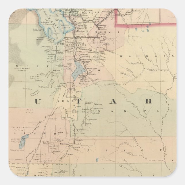 Utah 5 quadratischer aufkleber (Vorderseite)