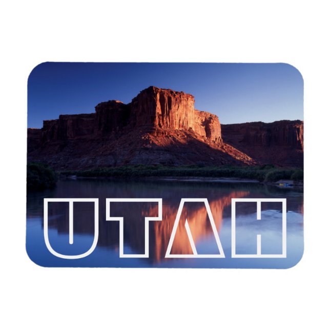 Utah, A mesa reflektiert im Colorado River 2 Magnet (Horizontal)