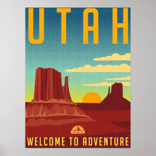 Utah Adventure - Vintages Design Poster