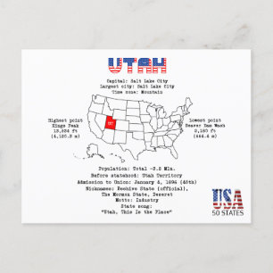 Utah American Staat auf einer Karte und nützliche 
