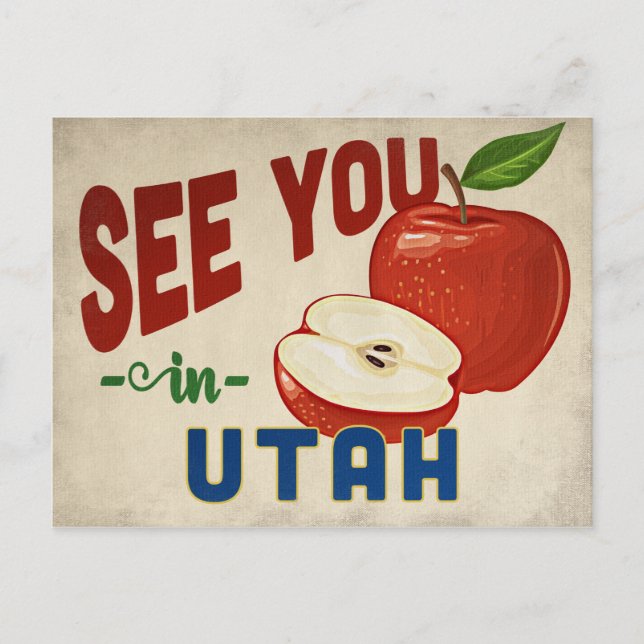 Utah Apple - Vintage Travel Postkarte (Vorderseite)