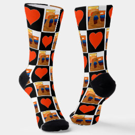 Utah Arches Illustrierter Staat Karte - Herzmuster Socken