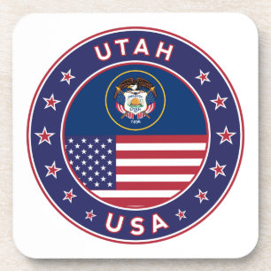Utah-Aufkleber, Handy, Totbeutel, Wanduhr Getränkeuntersetzer