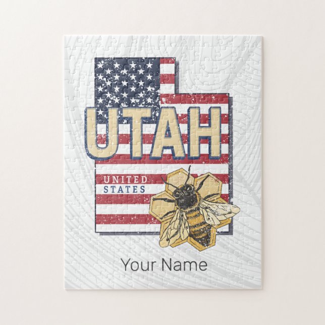 Utah Bee United Staaten Retro Map Vintag USA (Vertikal)