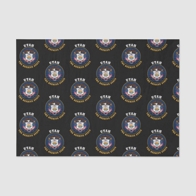 UTAH BEEHIVE STAAT FLAG SEIDENPAPIER (Vorderseite)