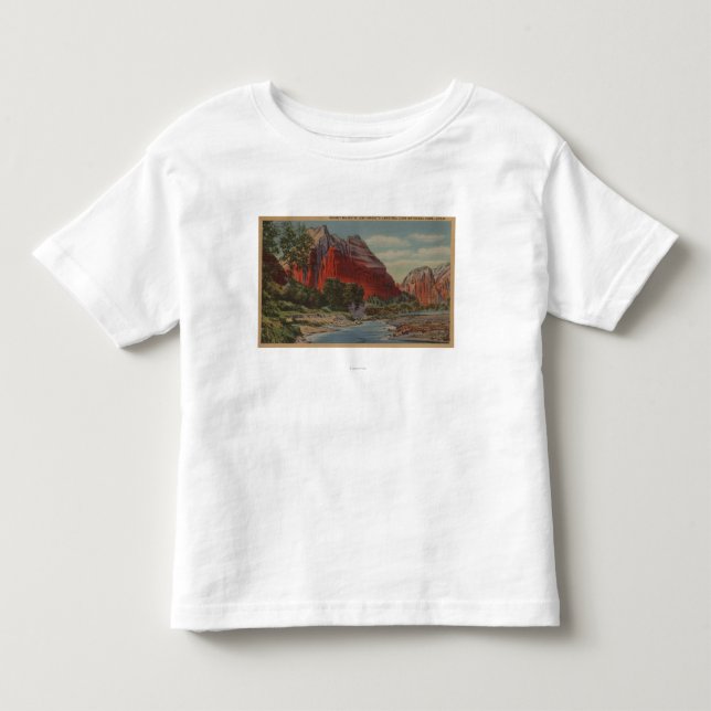 Utah - Berg majestätisch u. die Landung des Engels Kleinkind T-shirt (Vorderseite)