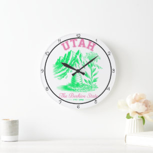 Utah Bienenstock-Staatslilie Große Wanduhr
