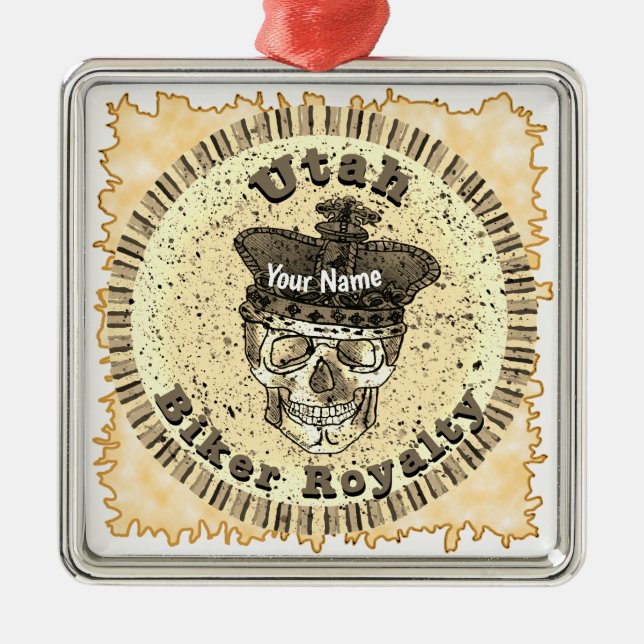 Utah Biker Ornament Aus Metall (Vorne)